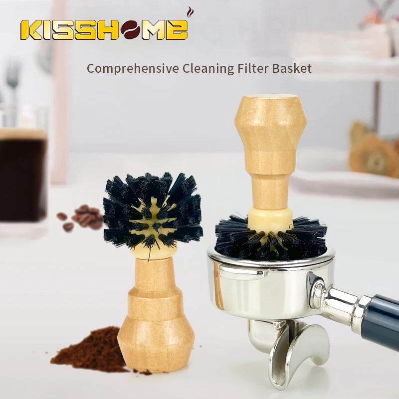 Coffee Equipment Cleaner - Koffieborstelreiniger Massief Hout Portafilter Mand Schoonmaken
